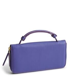 NEW Vera Bradley Leather Accordion Wristlet Wallet Purple Deep Ultramarine